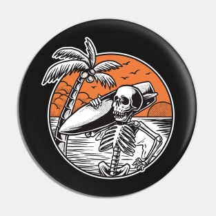 Skeleton Surfer at Sunset Pin