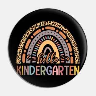 Hello Kindergarten Leopard Rainbow Back To School Pin