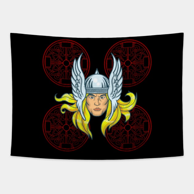 Norse God Of Thunder Superhero Gift For Superhero Fans Tapestry by BoggsNicolas