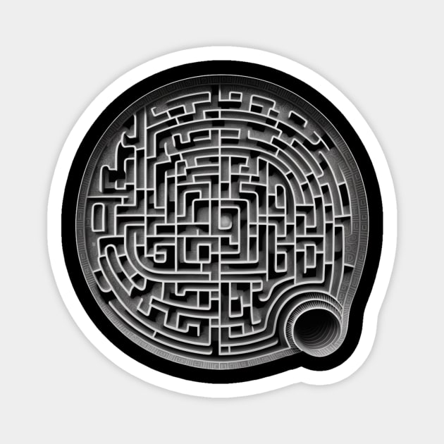 "Lost in the Dark and Twisty Maze" Magnet by Kamran Sharjeel