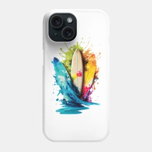 Vibrant Water Color Splash Surfboards Phone Case