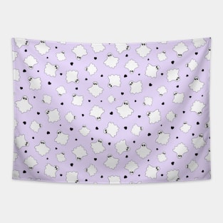 Cutie Ghost Pattern with Hearts Tapestry