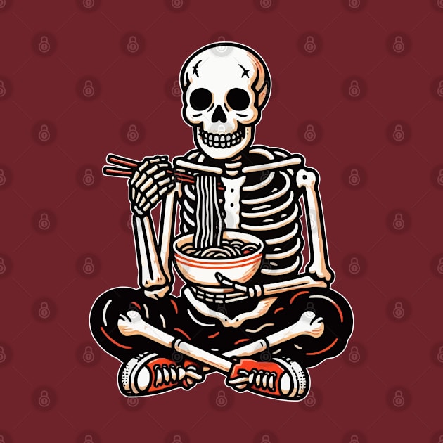 Skeleton Eat Ramen Noodle by fikriamrullah