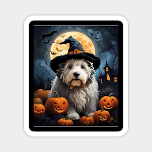 Aesthetic HalloweenOld English Sheepdog Witch Pumpkin Horror Nights Custom Magnet