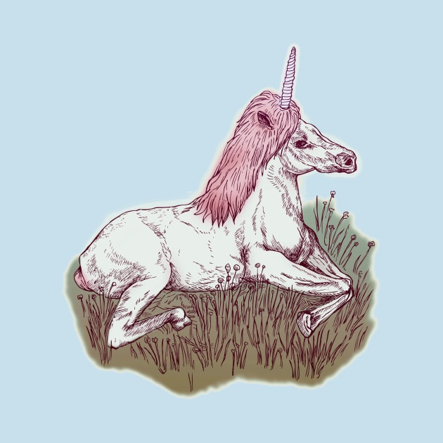 Resting Unicorny by minniemorrisart