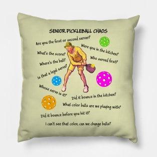 Senior Pickleball Chaos Pillow