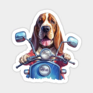 Dog biker funny dog driver cool basset hound biker gift ideas Magnet