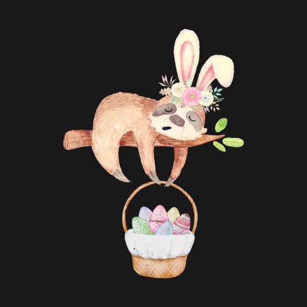 Cute Easter Sloth by Qibar Design