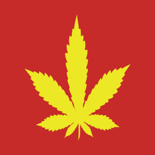 Yellow marijuana leaf T-Shirt