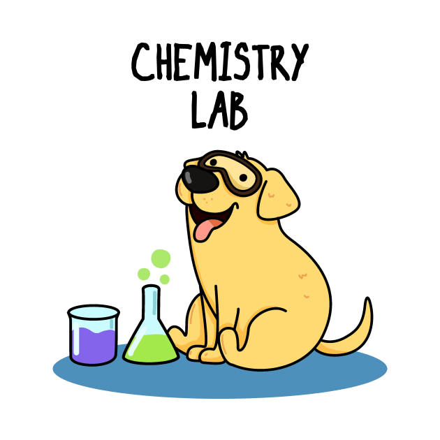 Chemistry Lab Funny Labrador Dog Pun by punnybone