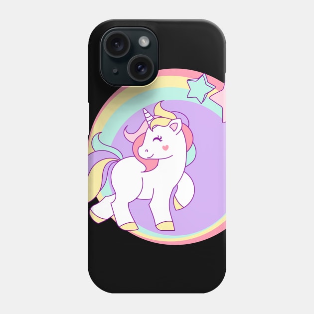 Little Pastel Unicorn with Stars Phone Case by TNMGRAPHICS