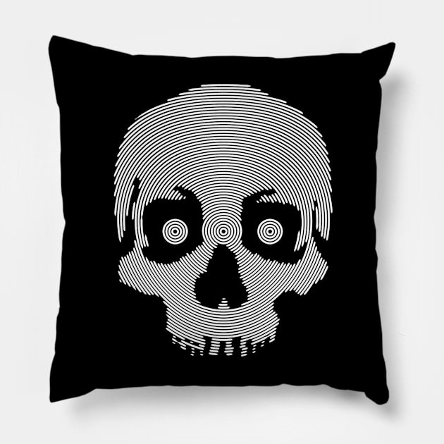 spiral skull Pillow by Sauher