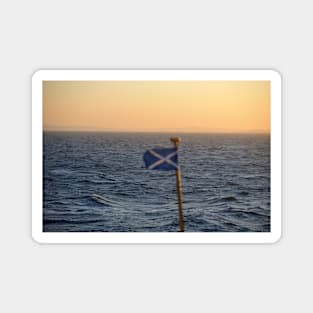 Flying Saltire flag at sea off the Islay coast Magnet