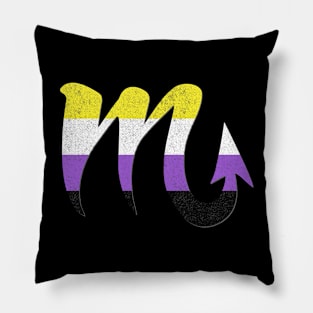 Nonbinary Scorpio Pride Flag Zodiac Sign Pillow