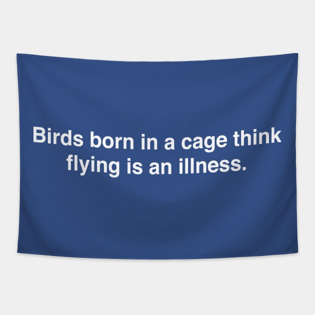 Birds Born in a Cage Tapestry by TheCosmicTradingPost