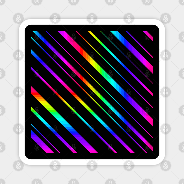 Rainbow stripes Magnet by MelanieJeyakkumar