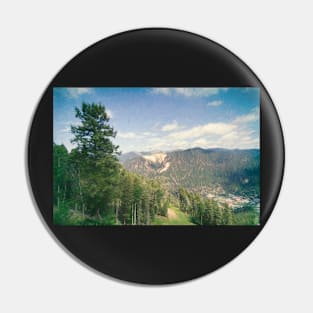 Pine Tree And Mountains Pin