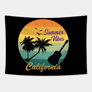 Summer Vibes California Beach Tapestry