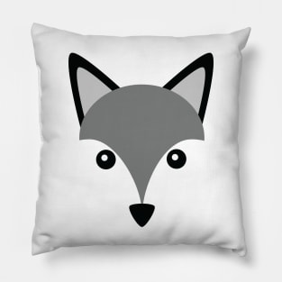 Husky Grey Wolf Cute Head Logo Pillow