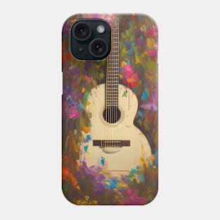 Acoustic Guitar with Flowers Watercolor Phone Case