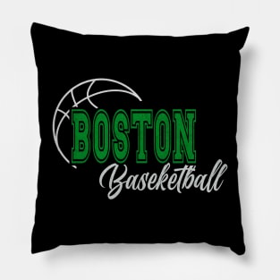 Classic Name Boston Vintage Styles Green Basketball Pillow