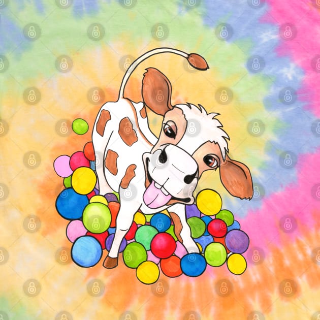 Funny Cow in a Ball Sea by JaanaHalme