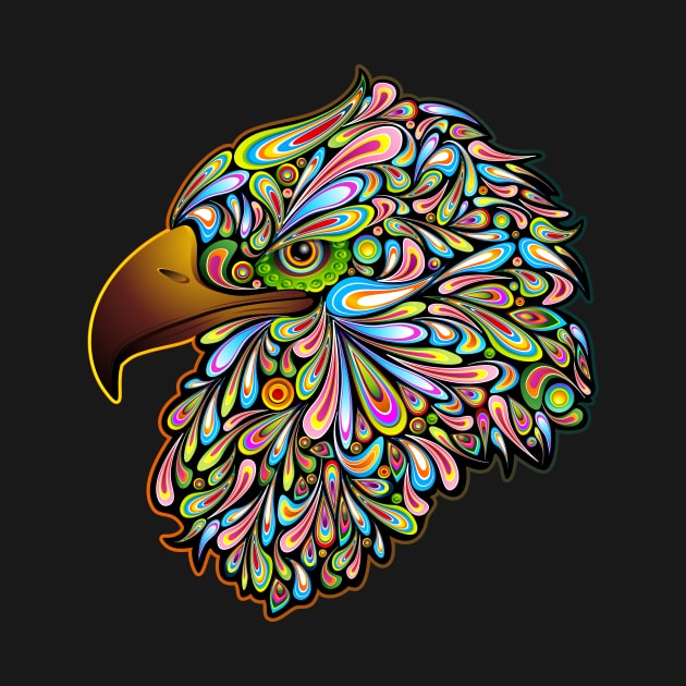 Eagle Psychedelic Art Portrait by BluedarkArt