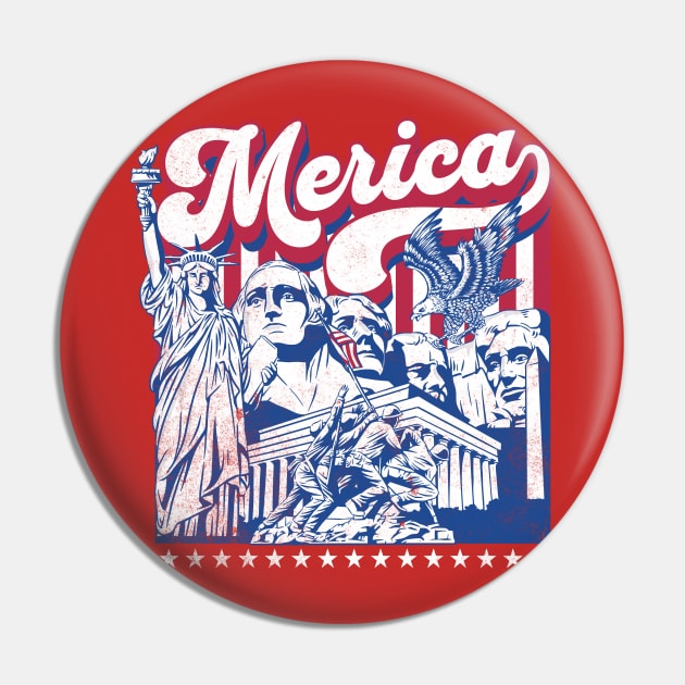 Merica USA American Monuments Pin by DetourShirts