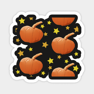 Pumpkins and Stars Tile (Black) Magnet