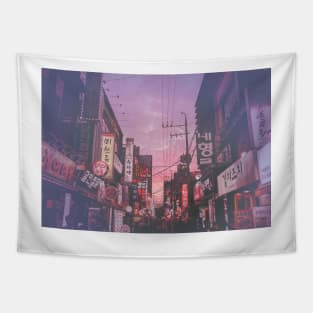 Seoul City Streets Tapestry