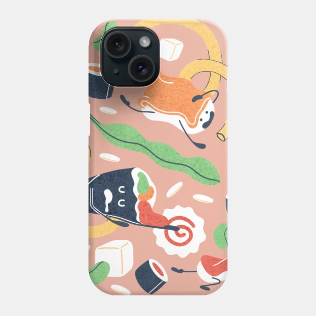 Funny Sushi Pattern Phone Case by Karla-Kiky