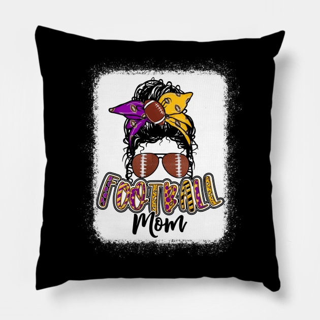 Football Mom Purple and Gold Pillow by Wonder man 