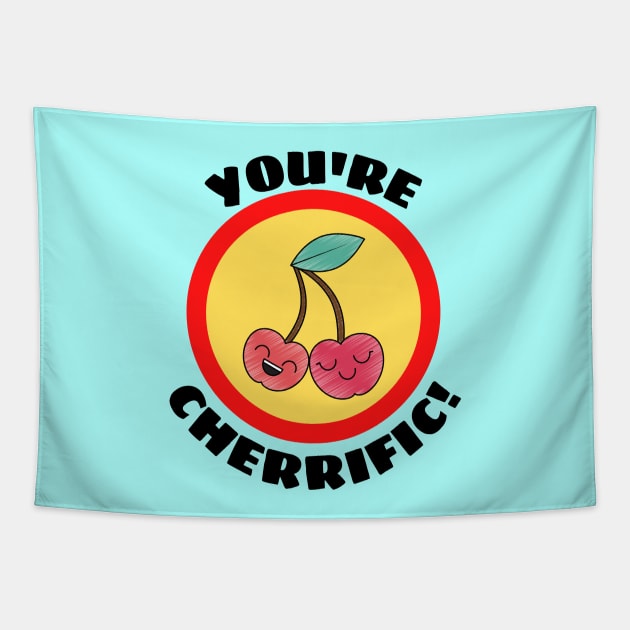 You're Cherrific - Cherry Pun Tapestry by Allthingspunny