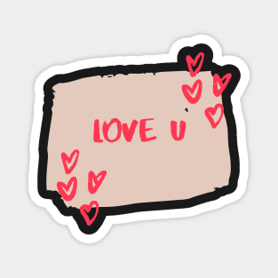 Love U Heart Art Magnet