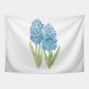 2 blue hyacinth ink and watercolor Tapestry