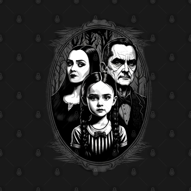 ADDAMS Family, Wednesday-inspired design, by Buff Geeks Art