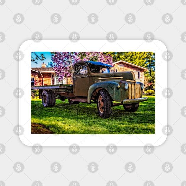 46 Ford Truck Two Ton Flatbed 7 Magnet by Robert Alsop