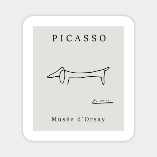 Picasso abstract dog line art Magnet