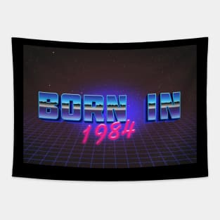 Born In 1984 ∆∆∆ VHS Retro Outrun Birthday Design Tapestry