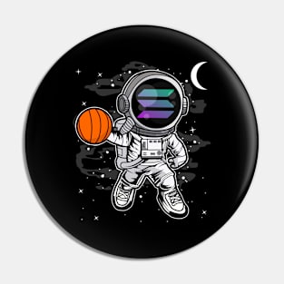 Astronaut Basketball Solana SOL Coin To The Moon Crypto Token Cryptocurrency Blockchain Wallet Birthday Gift For Men Women Kids Pin