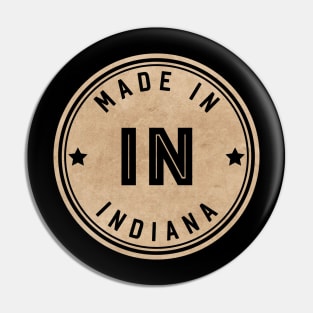 Made In Indiana IN State USA Pin