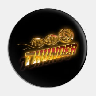 Graphic Basketball Thunder Proud Name Teams Vintage Pin