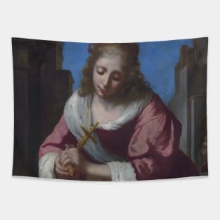 Saint Praxedis by Jan Vermeer Tapestry