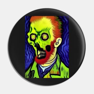 PURPLE BACKGROUND ZOMBIE IN VAN GOGH STYLE Pin