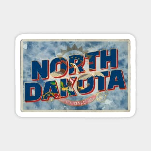 North Dakota vintage style retro souvenir Magnet