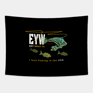 Key West FL., I love fishing in the USA, EYW Tapestry