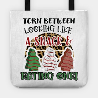 Torn Between Looking Like A Snack And Eating One Santa Christmas Cakes - Vintage Leopard Christmas Tree Cakes Tote