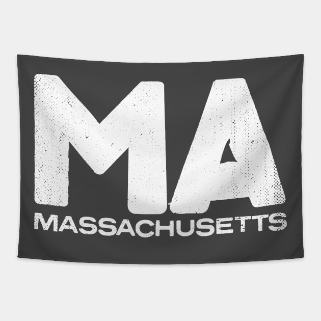 MA Massachusetts State Vintage Typography Tapestry by Commykaze