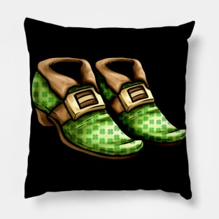 Green Shamrock Shoes Of A Leprechaun Worn On St Patricks Day Pillow