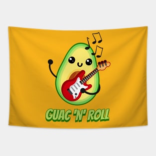 Guac 'n' Roll! Cute Avocado Music Cartoon Tapestry